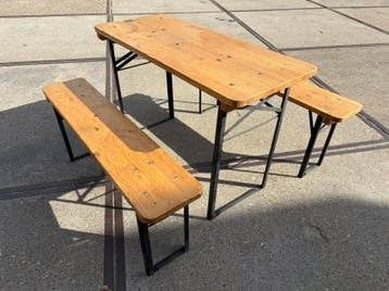 Biertafel set, Ophalen, Zo goed als nieuw, Inklapbaar, Rechthoekig