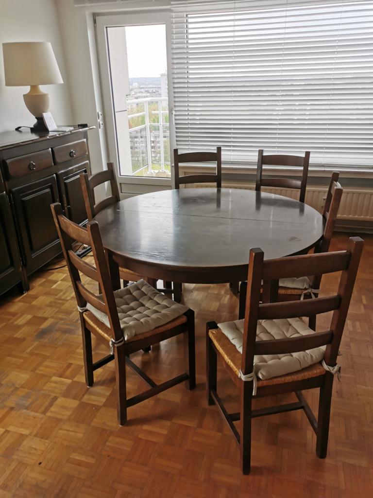 Table ronde en bois avec allonge, Enlèvement