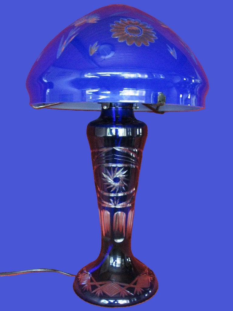 Kobalt - blauw - amethist dômelamp, Ophalen
