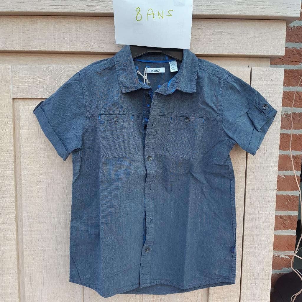 Chemise Okaidi, 8 ans, Enfants & Bébés, Vêtements enfant | Taille 128, Garçon, Enlèvement ou Envoi, Okaidi, Chemise ou Chemisier