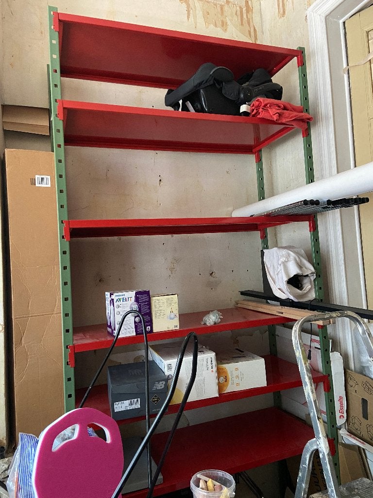 Metalen, gepoederlakte rekken Flip/Fliclass, Huis en Inrichting, Ophalen, 100 tot 150 cm, 200 cm of meer, Zo goed als nieuw