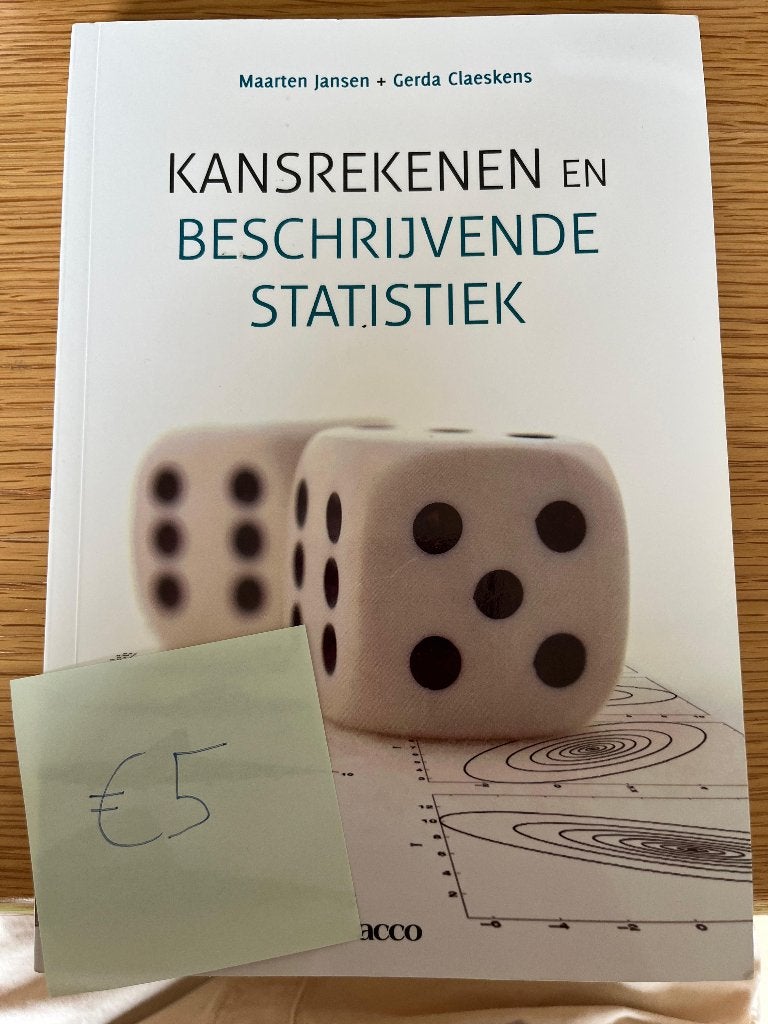 Kansrekenen en beschrijvende statistiek, Boeken, Ophalen of Verzenden, Gelezen, Economie en Marketing, Jansen en Claeskens