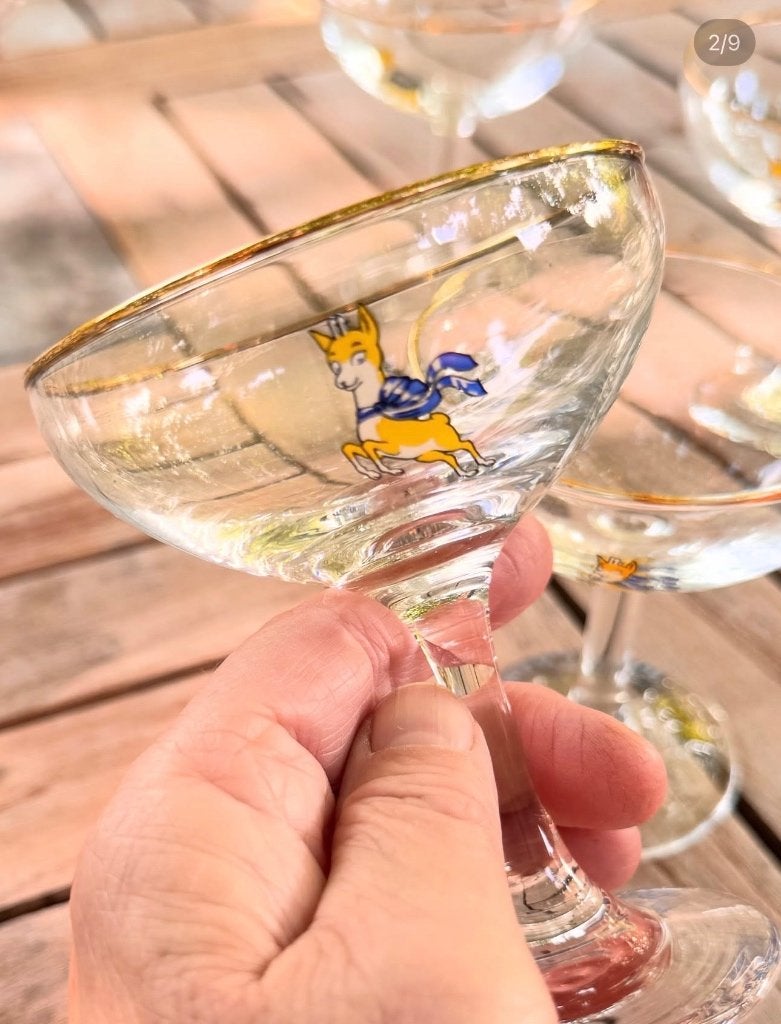 Babycham champagnecoupes 6 stuks, Antiek en Kunst, Ophalen of Verzenden