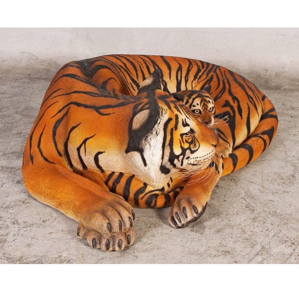 Tijger 126 cm – tijgerbeeld met welp, Ophalen, Nieuw