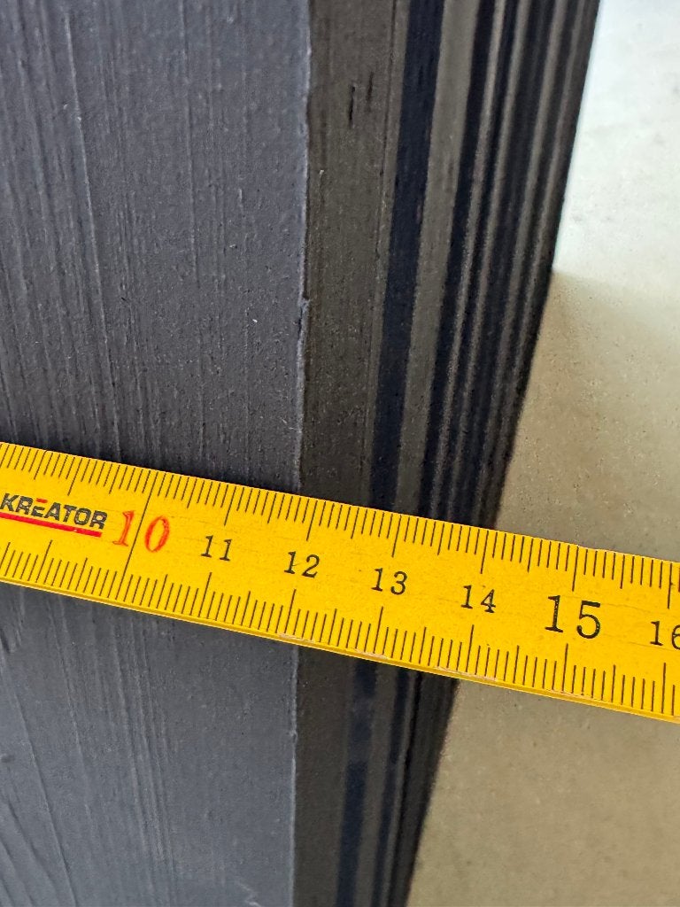 Design wand massief hout, zwart – 218 cm breed – keuze uit 3, Ophalen, Gebruikt, Wandbord of Wandpaneel, 245 cm