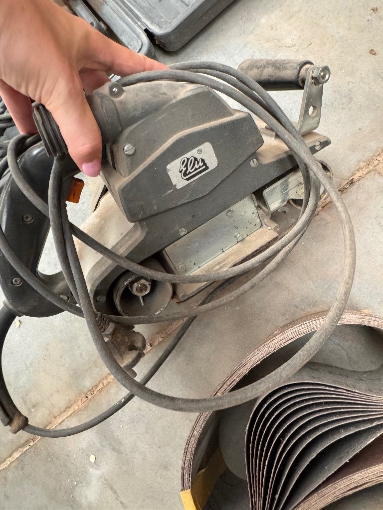 Schuurmachine met banden, Doe-het-zelf en Bouw, Gereedschap | Schuurmachines, Ophalen, Gebruikt, Bandschuurmachine