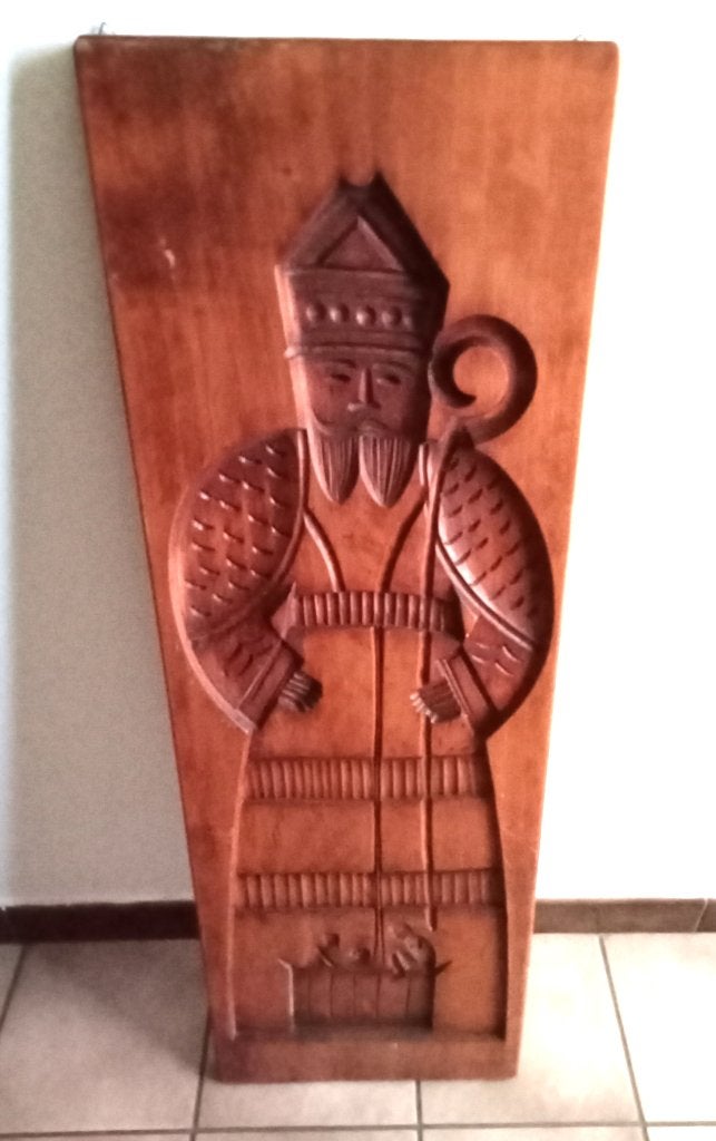 houten snijwerk Sinterklaas, Antiek en Kunst, Ophalen, Houtsnijwerk, 1 meter - 2 meter, Hout