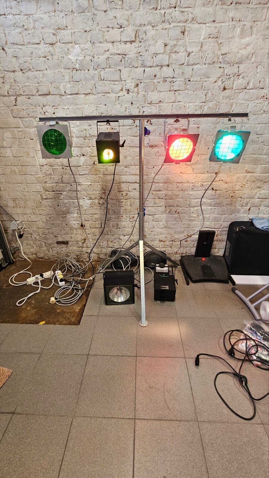 Complete retro lichtset met statief, Enlèvement, Utilisé, Commande sonore