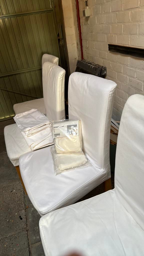 Set van 4 witte ikea stoelen hendriksdal, Huis en Inrichting, Stoelen, Ophalen, Gebruikt