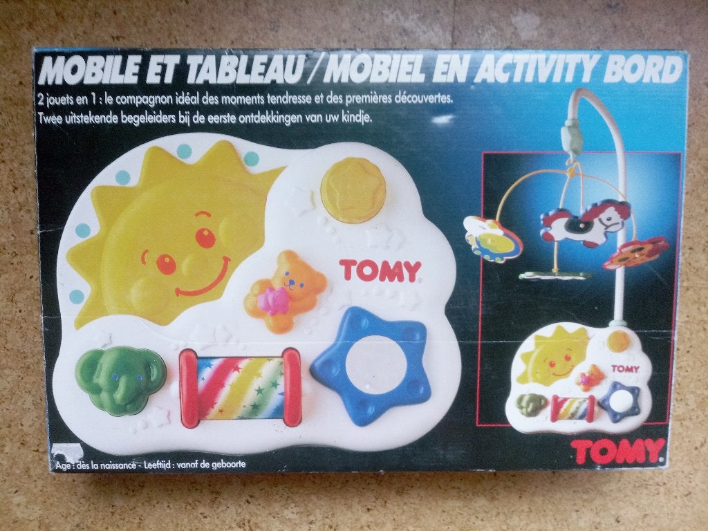 Tomy Mobile Baby avec tableau d'activités, Enlèvement, Comme neuf