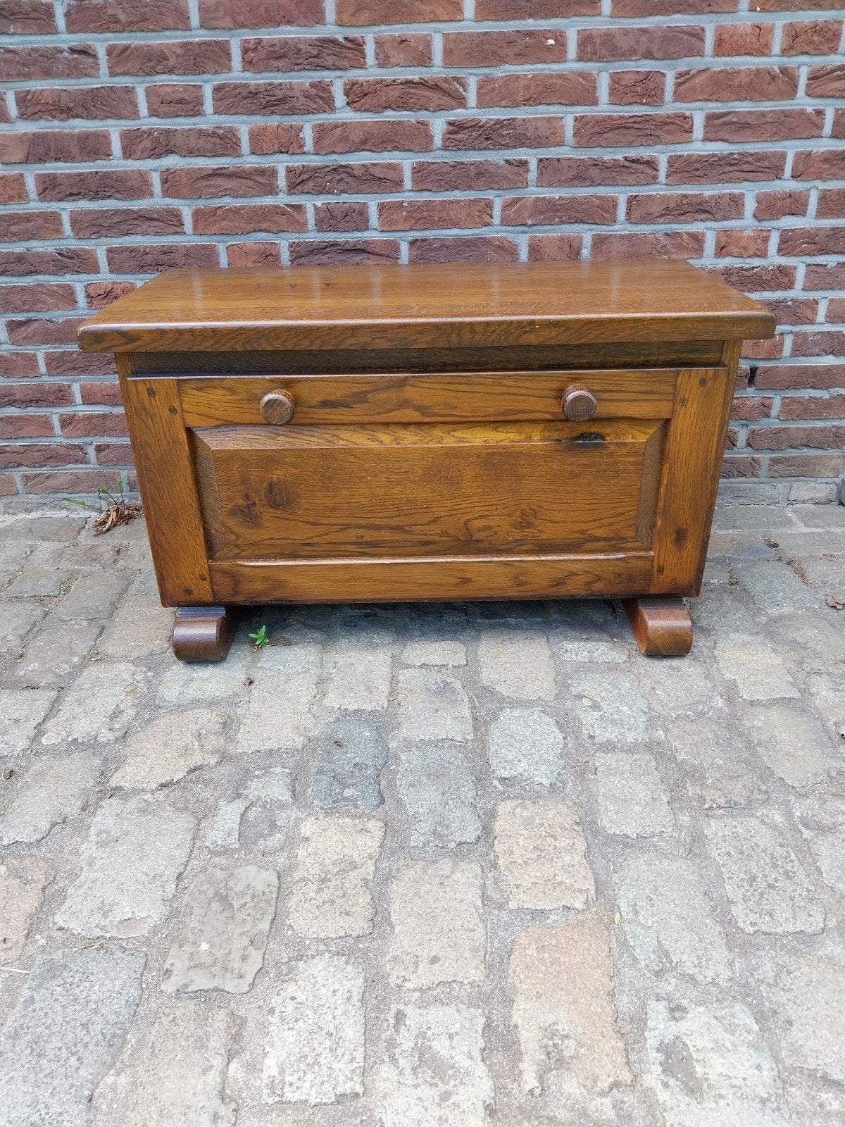 Massief eiken dekenkist / opbergkist 90x44x51 cm, Ophalen, Eikenhout