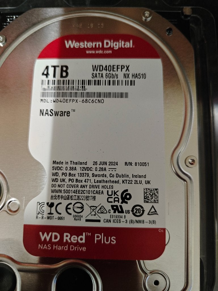 WD RED Plus 4TB (met WD garantie), Computers en Software, Harde schijven, Ophalen of Verzenden, Zo goed als nieuw