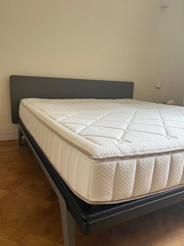 Bed Auping 180x200, Gris, Comme neuf, Enlèvement, 180 cm