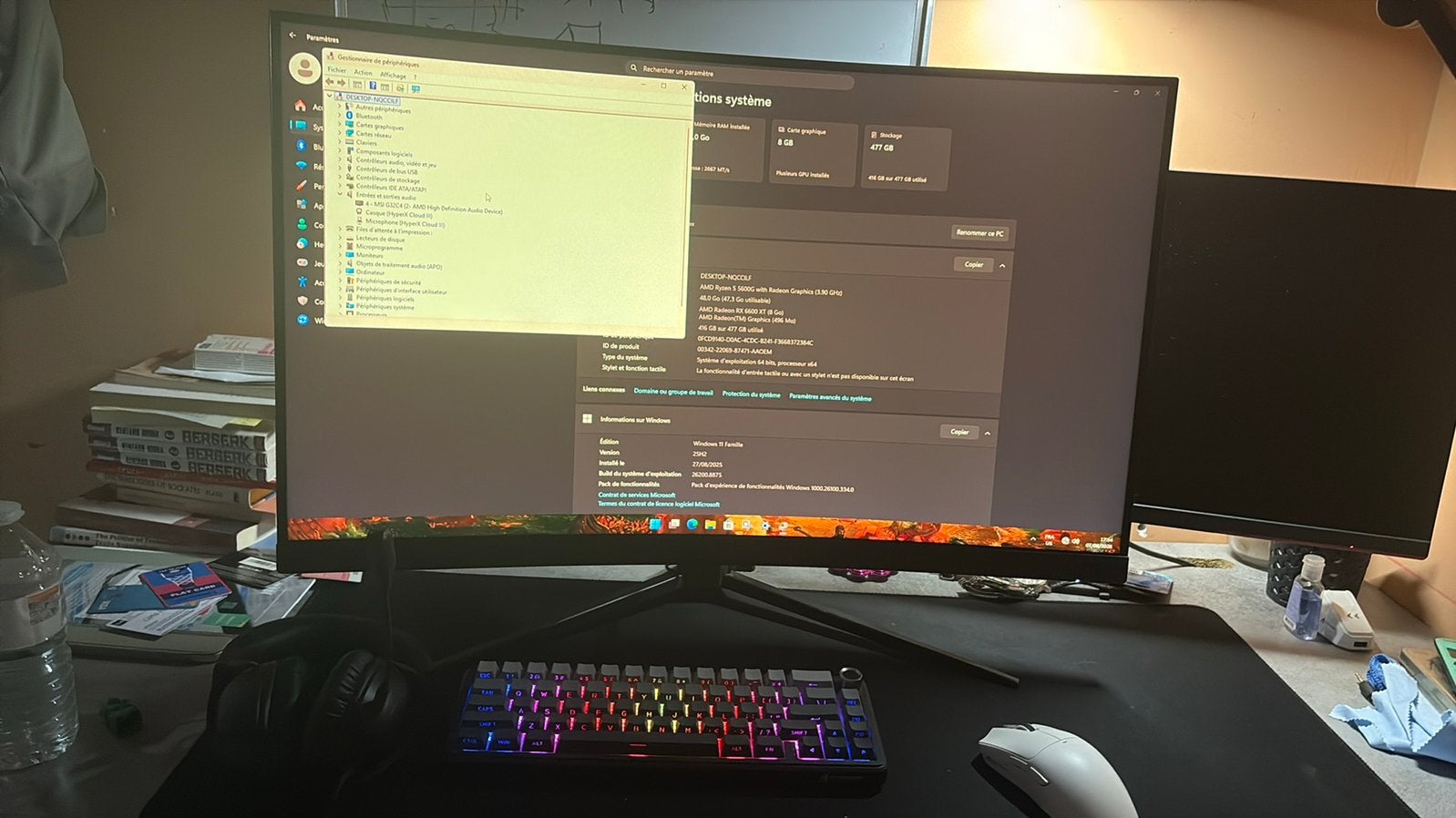 PACK GAMING COMPLET ECRAND PC CLAVIER SOURIS ET CASQUE, Informatique & Logiciels, Enlèvement ou Envoi, Comme neuf, Gaming