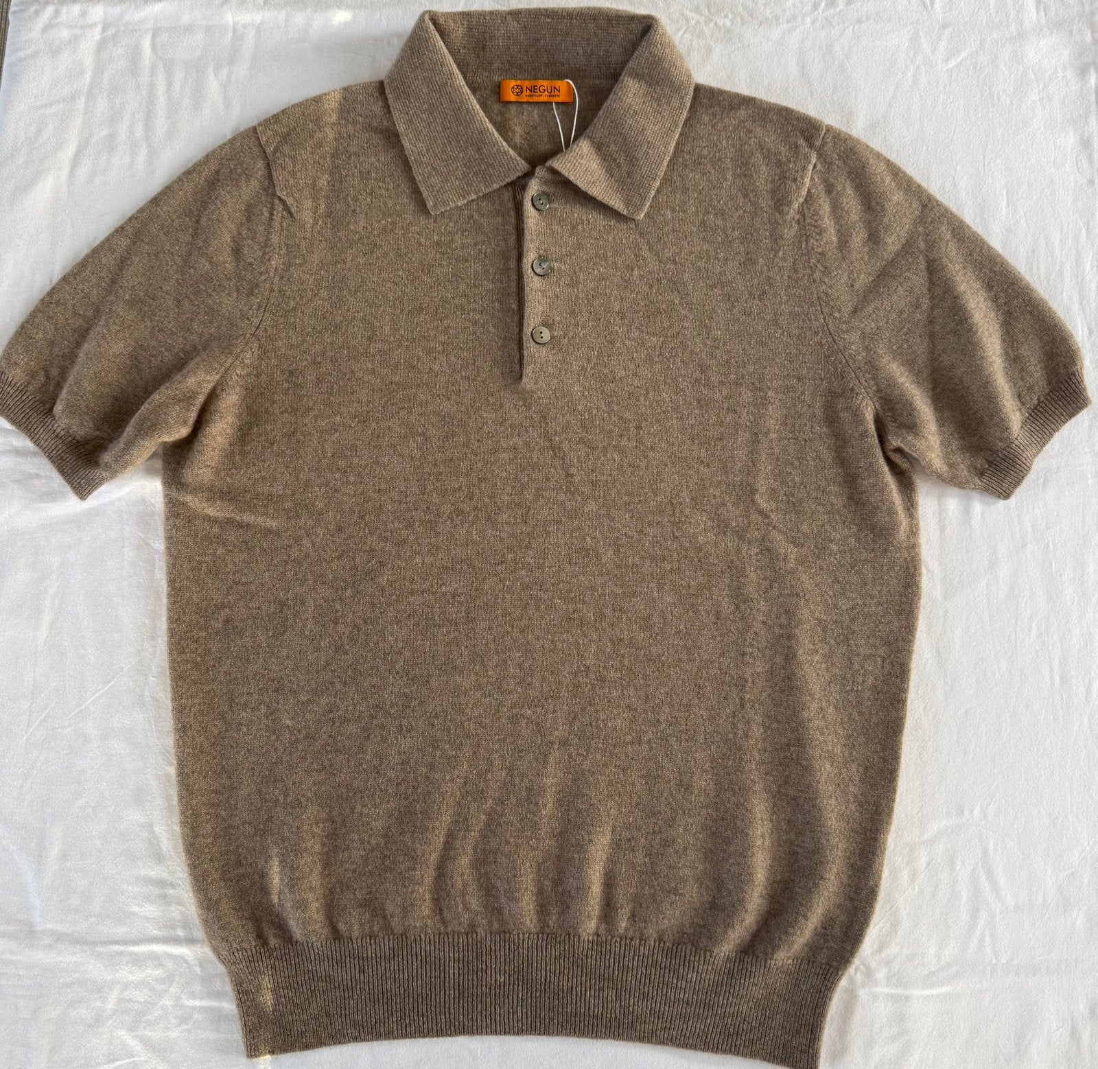 Men’s 100% Mongolian cashmere polo shirt., Kleding | Heren, Polo's, Ophalen of Verzenden, Nieuw, Maat 48/50 (M), Bruin