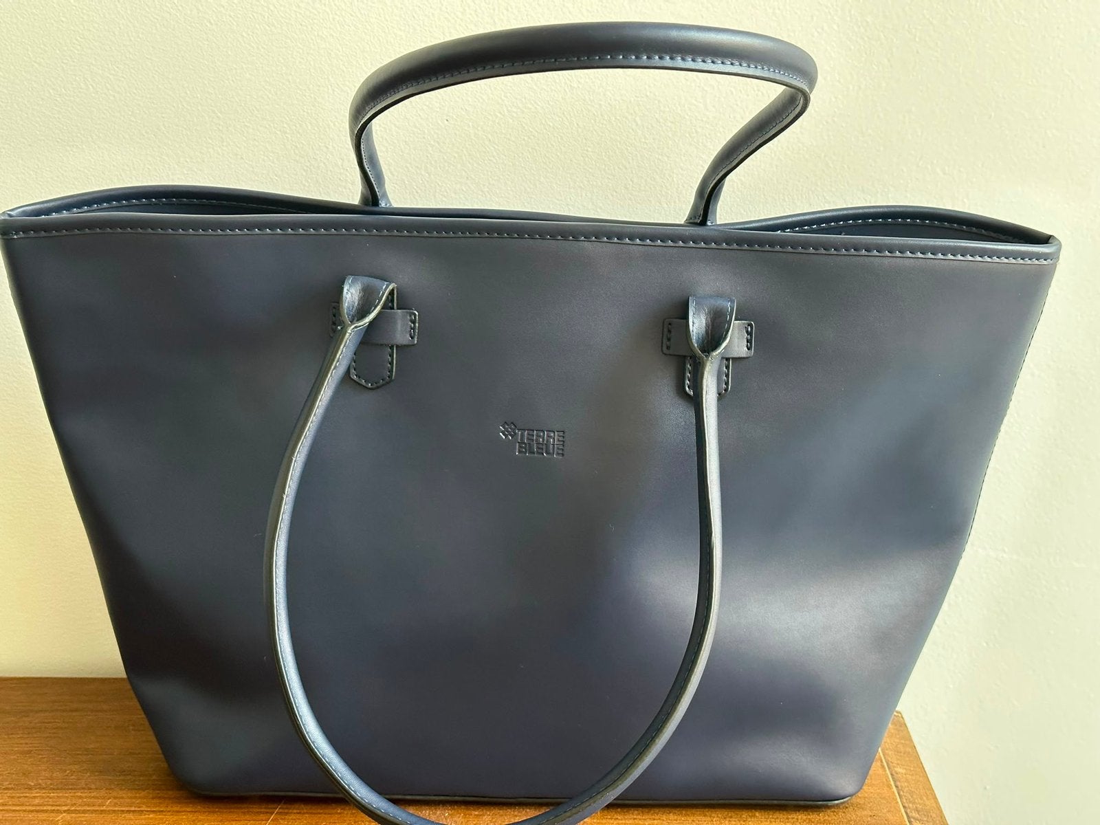 Terre bleue blauwe handtas, Handtassen en Accessoires, Ophalen of Verzenden, Zo goed als nieuw, Handtas