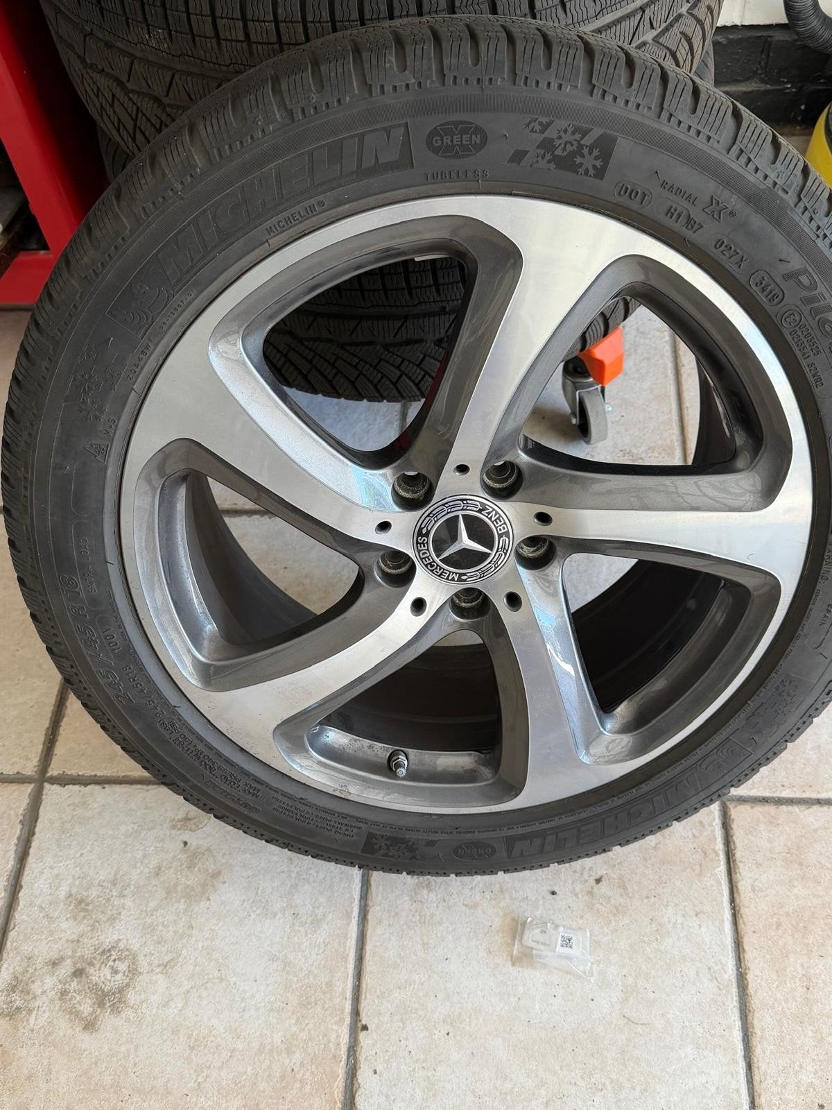 4 jantes Mercedes pneus hiver, Ophalen, Winterbanden, Band(en)