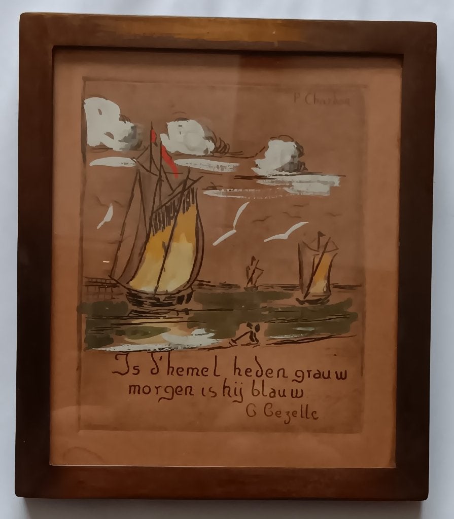 Tekening P. Chardon, Antiek en Kunst, Ophalen of Verzenden, Tekening