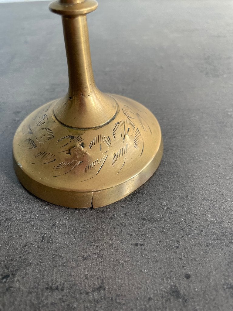 Vase trompette vintage en laiton d'Inde, Enlèvement
