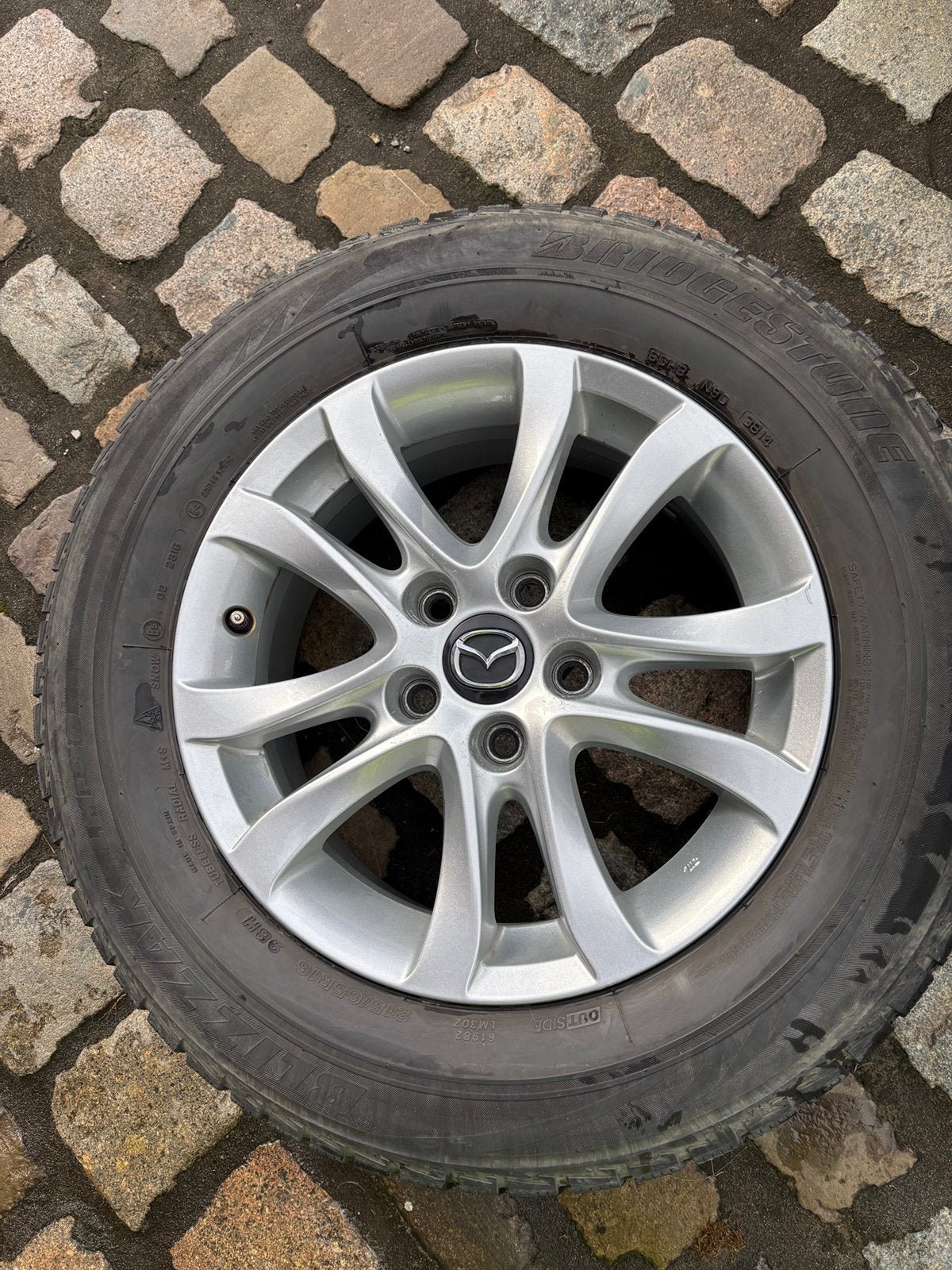 Jantes Alu pneus Bridgestone Blizzak Snow 215 / 65 / R16 98H, Ophalen, 16 inch, Band(en)