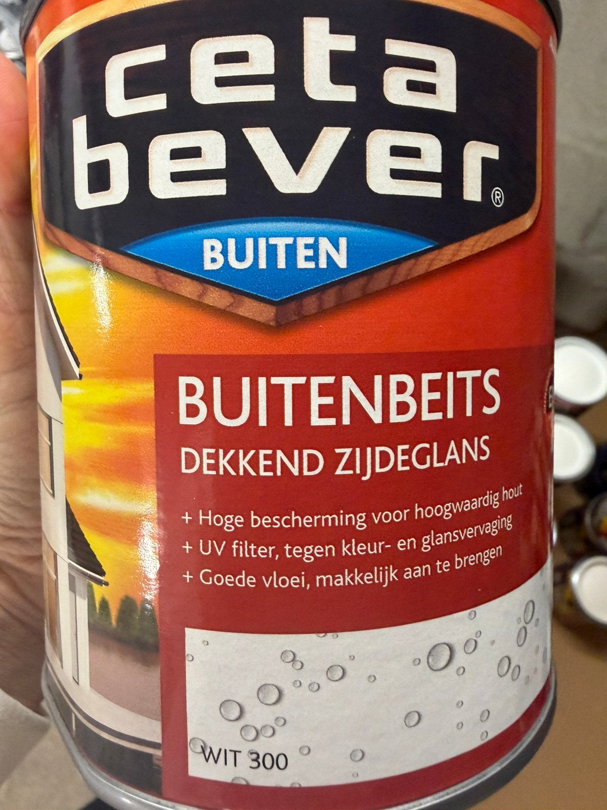 Cetabever witte dekkende beits 0,75liter en 1,25liter, Hobby & Loisirs créatifs, Peinture, Enlèvement ou Envoi, Neuf
