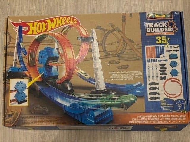 Hot wheels track builder met versneller, Kinderen en Baby's, Speelgoed | Racebanen, Ophalen, Racebaan, Zo goed als nieuw, Hot Wheels