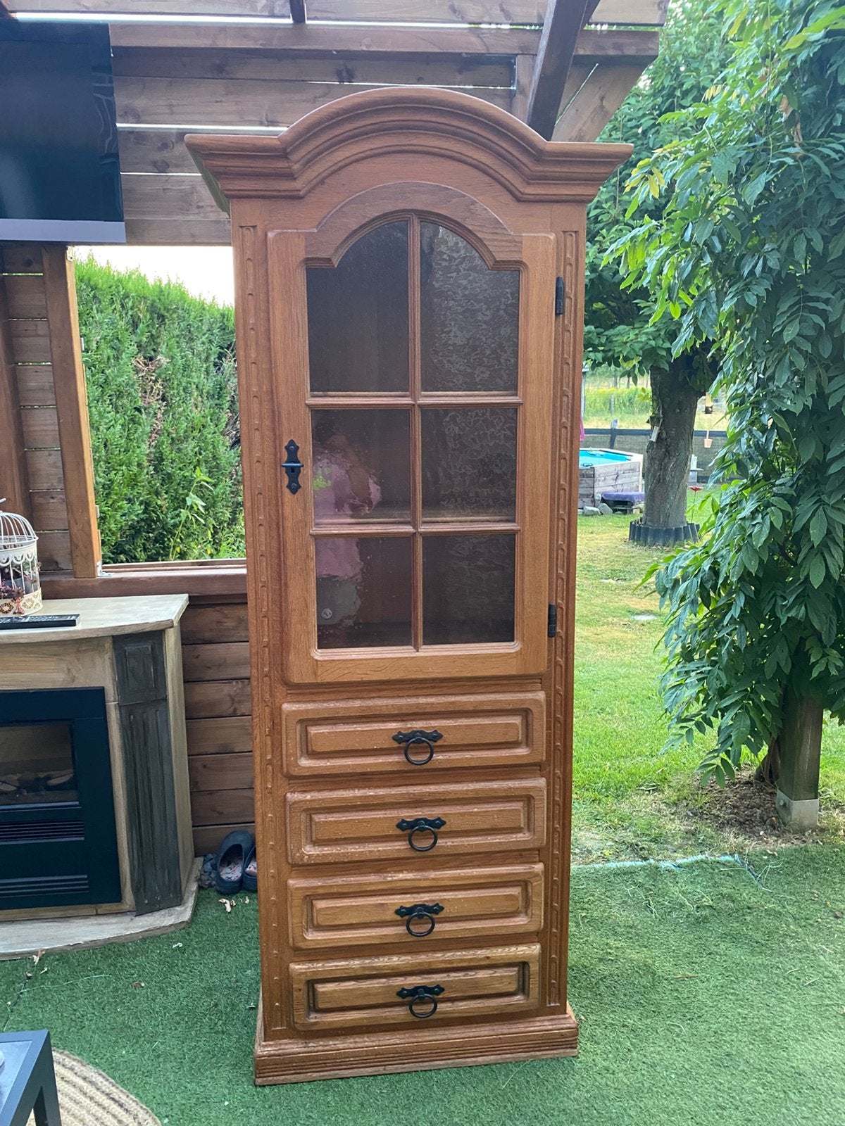 Armoire vitrine gratuit, Maison & Meubles, 25 à 50 cm, Utilisé, 50 à 100 cm, Chêne