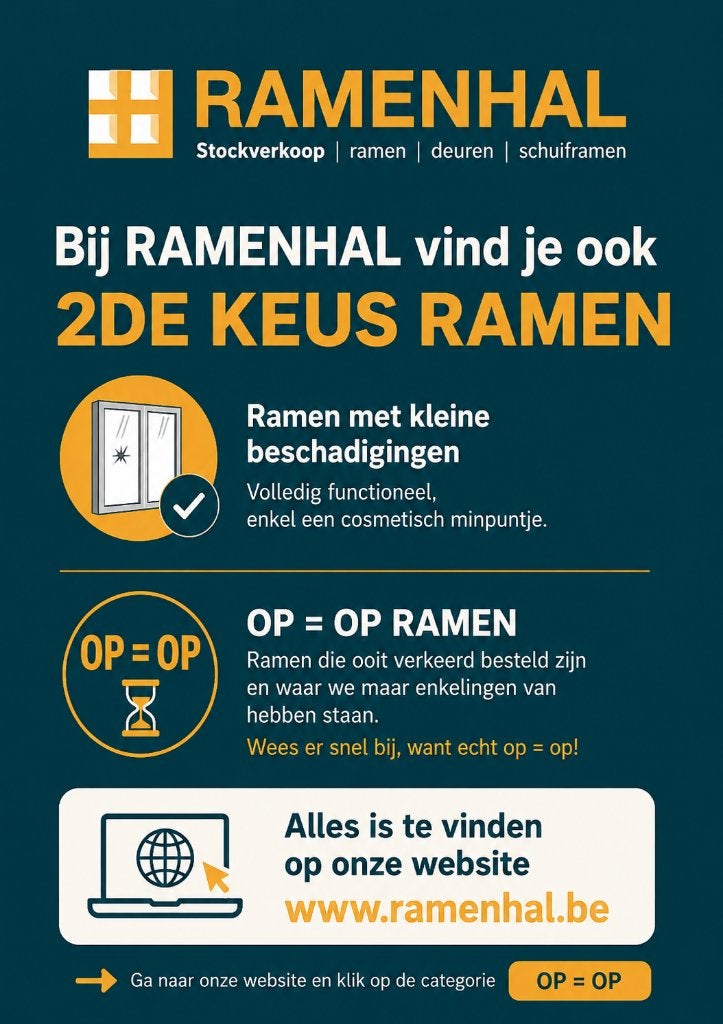 Bent u op zoek naar goedkope ramen/deuren of schuiframen ?, Doe-het-zelf en Bouw, Ophalen, Gevelraam of Ruit, 120 tot 160 cm, Nieuw