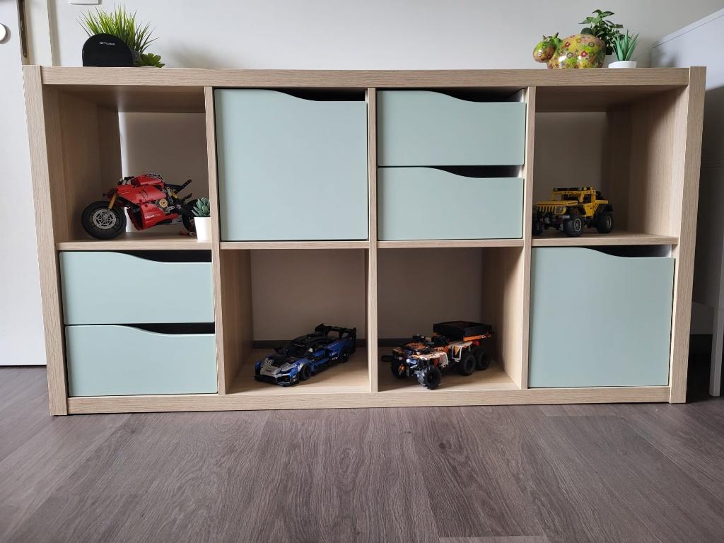 Kallax kast (eik) met lades en deuren, Huis en Inrichting, Ophalen, Zo goed als nieuw, Minder dan 100 cm, 25 tot 50 cm