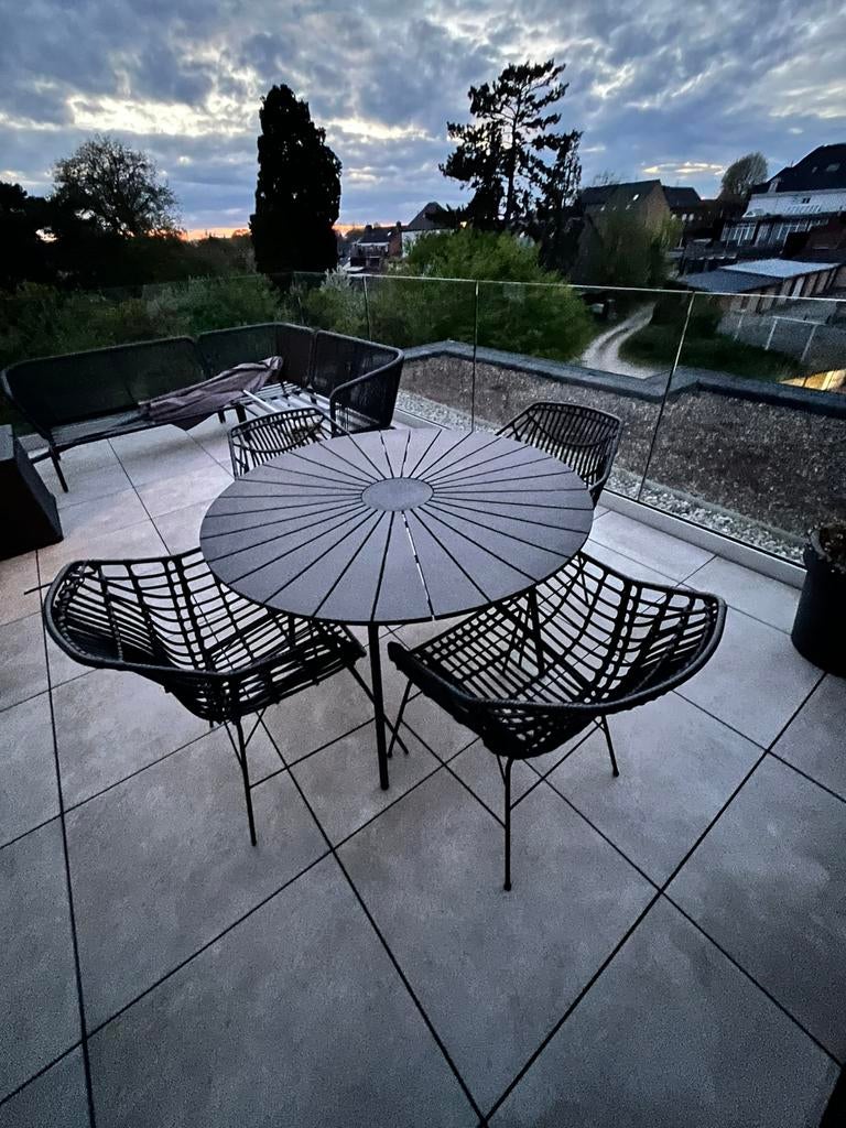 Tuintafel met 4 stoelen, Ophalen, 4 zitplaatsen, Gebruikt, Aluminium