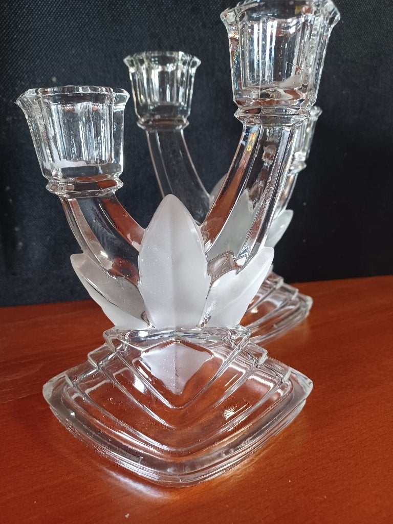 Exclusief paar Art Deco kandelaars Brockwitz – Model 8077, Antiek en Kunst, Verzenden