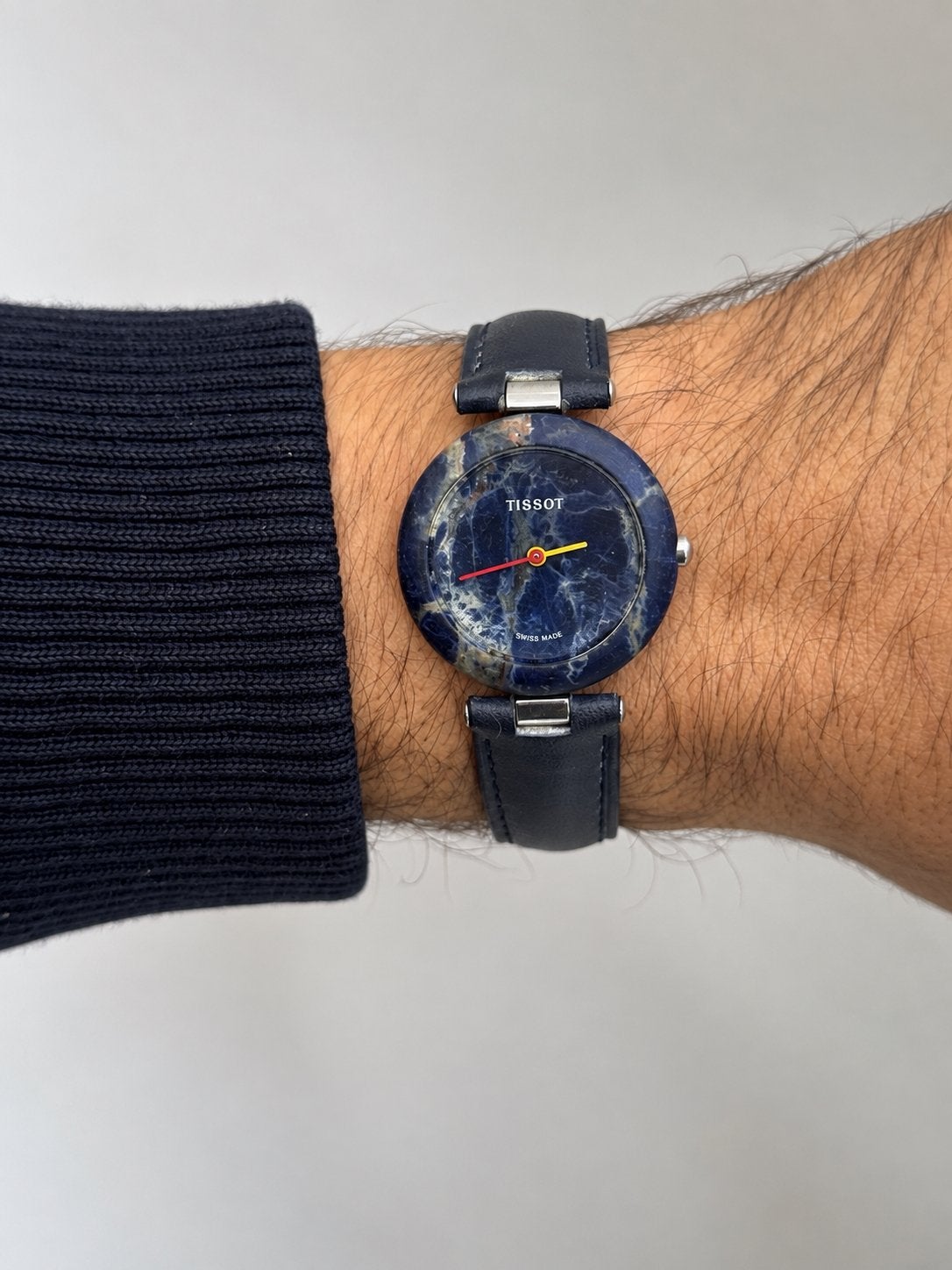 Tissot - Rockwatch en lapis lazuli, Montre-bracelet, Autres marques, Enlèvement ou Envoi, Cuir