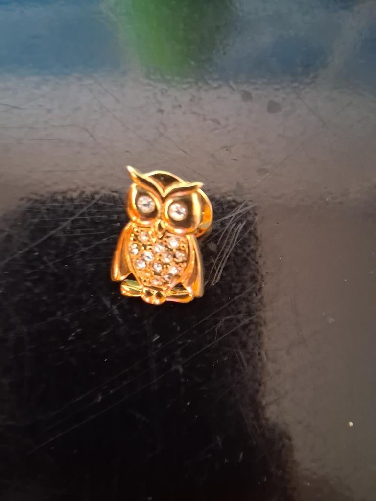 Pin, broche uiltje, Ophalen of Verzenden, Koper
