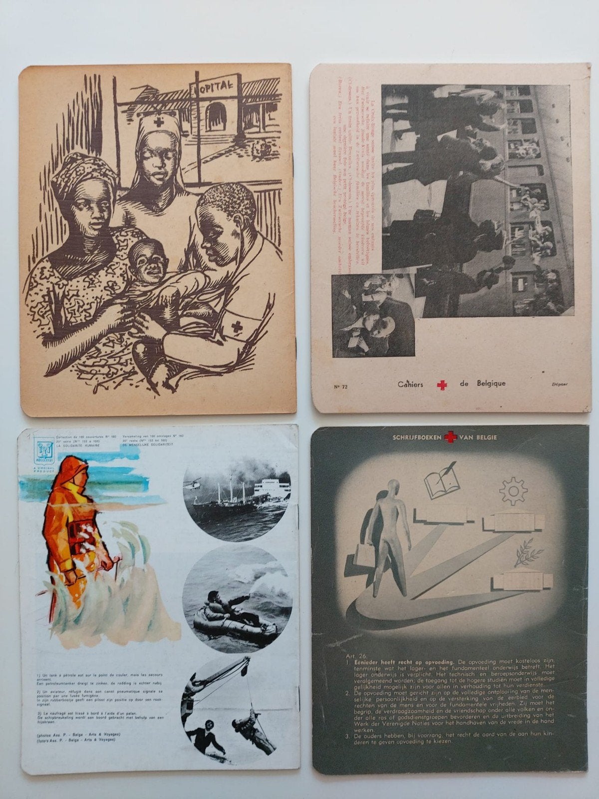 Carnets scolaires Croix-Rouge Belgique 4x, Envoi