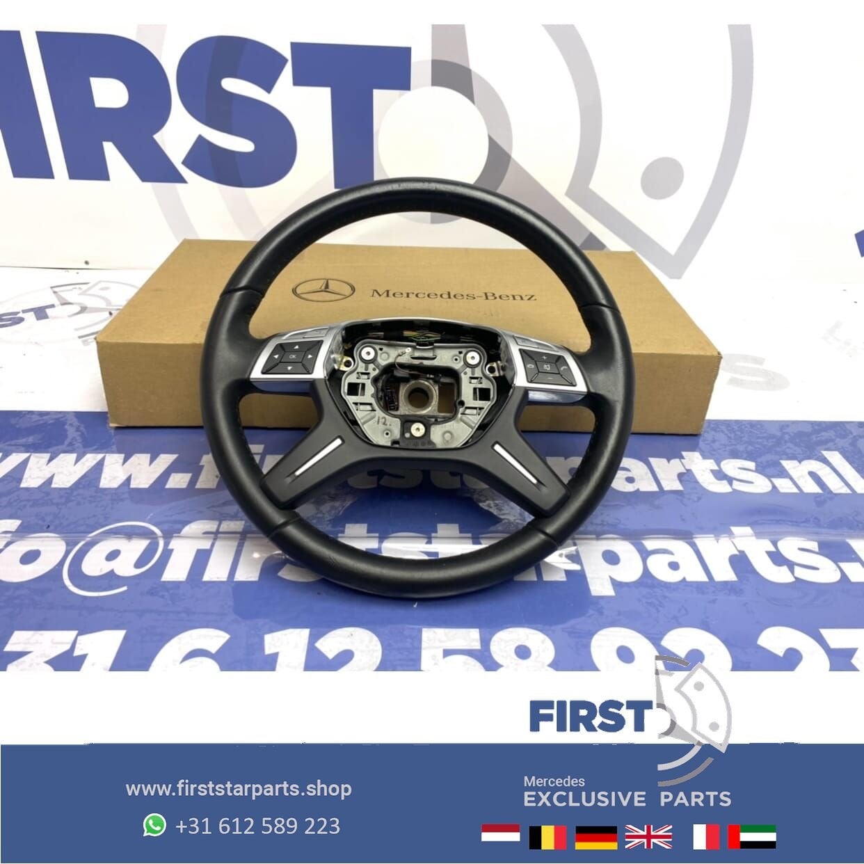 W166 leder stuur origineel Mercedes ML Klasse 2011- zwart le, Gebruikt, -, Ophalen of Verzenden, -