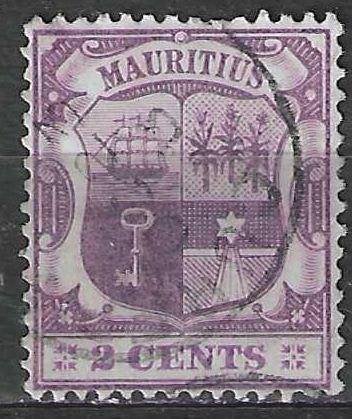 Mauritius 1909/1910 - Yvert 132 - Wapenschild - 2 c. (ST), Verzenden, Gestempeld