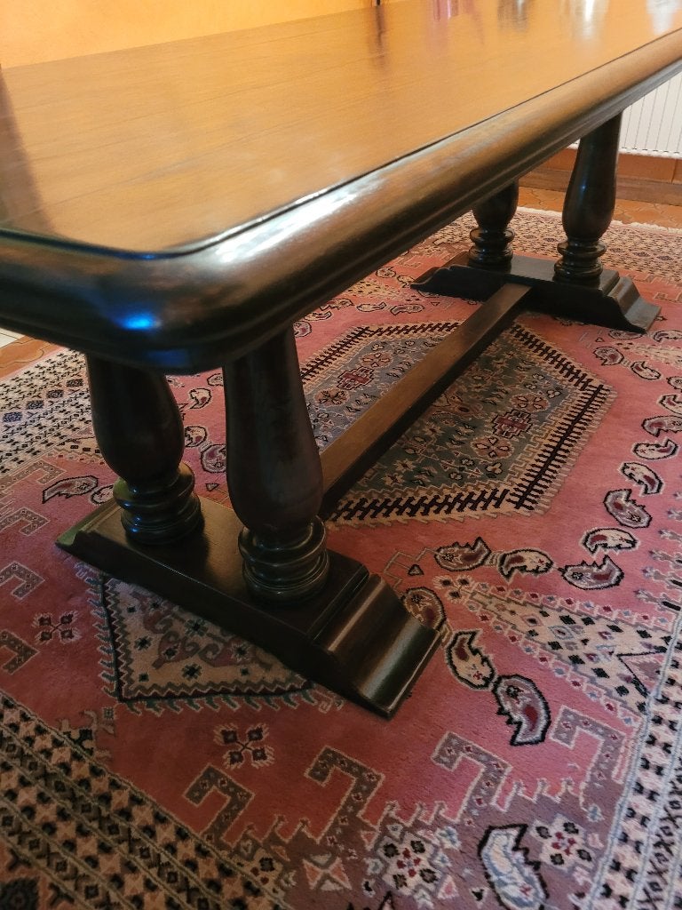 Antieke tafel in massief eikenhout, lengte 2 meter 22 cm, Ophalen, Gebruikt, Ancienne, Eikenhout