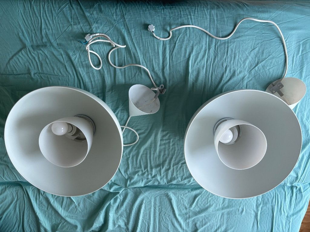 2x IKEA 365 Brasa + lamp (wit), Ophalen, Zo goed als nieuw, Kunststof, E27 (groot)