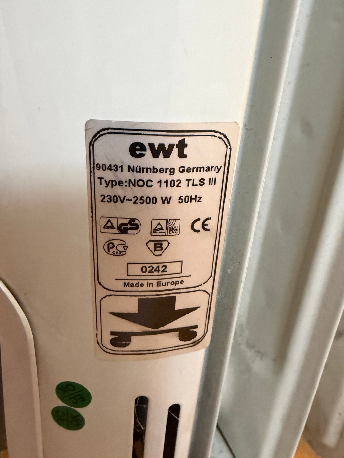 Verwarming, Ophalen, Zo goed als nieuw