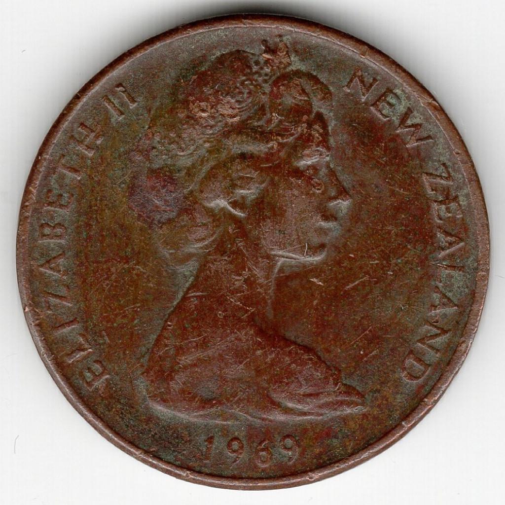 Nieuw Zeeland : 2 Cent 1969 KM#32.1 Ref 9878, Timbres & Monnaies, Monnaies | Océanie, Enlèvement ou Envoi