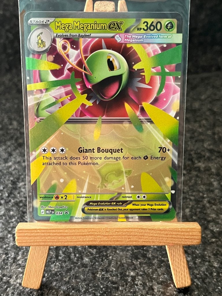 Mega Meganium ex, Hobby en Vrije tijd, Verzamelkaartspellen | Pokémon, Ophalen of Verzenden, Zo goed als nieuw, Losse kaart