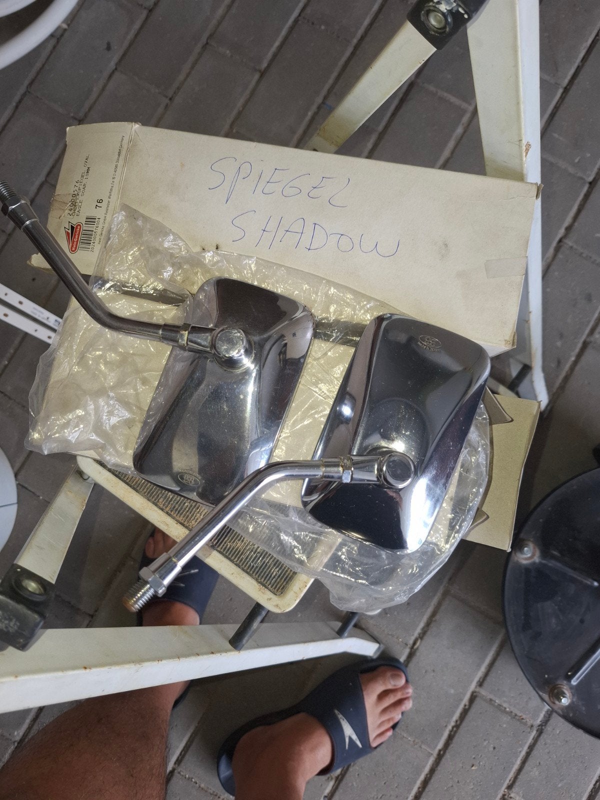 2x chrome spiegel ,  origineel van honda, Ophalen