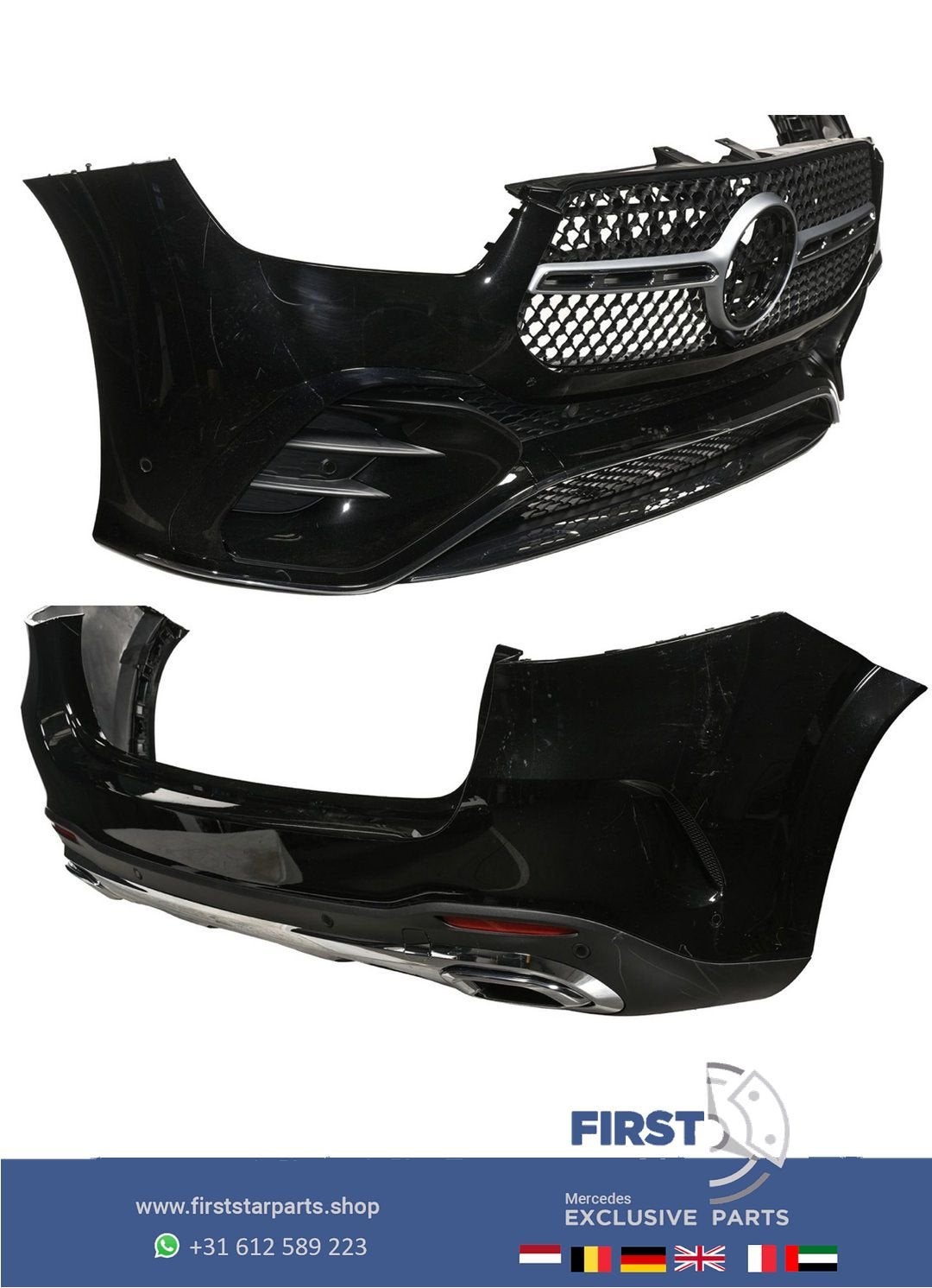 W167 AMG PAKKET BUMPER SET V167 GLE SUV AMG LINE AMG VOORBUM, Gebruikt, -, Ophalen of Verzenden, Bumper