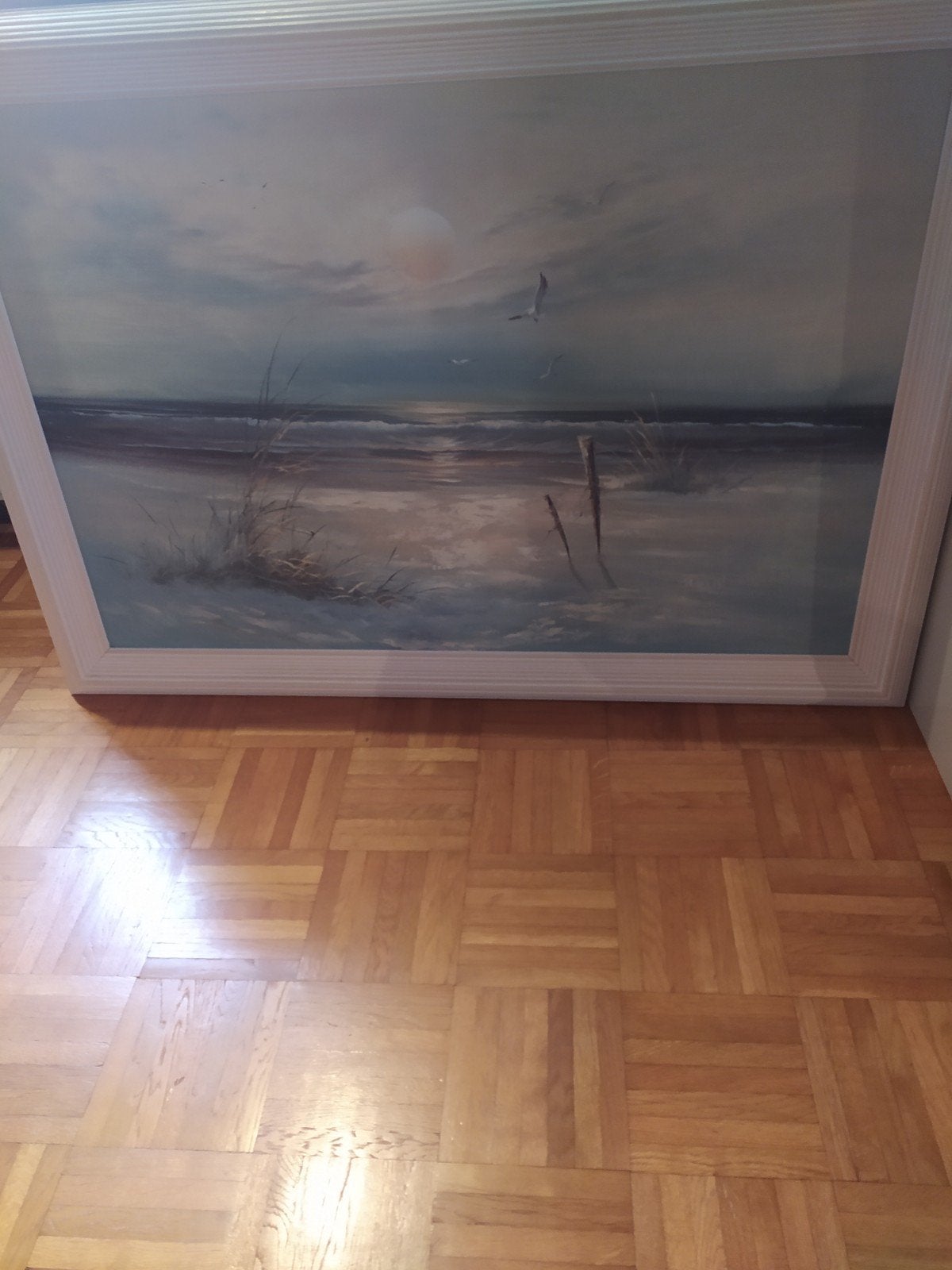 Groot schilderij met zeezicht te koop, Ophalen