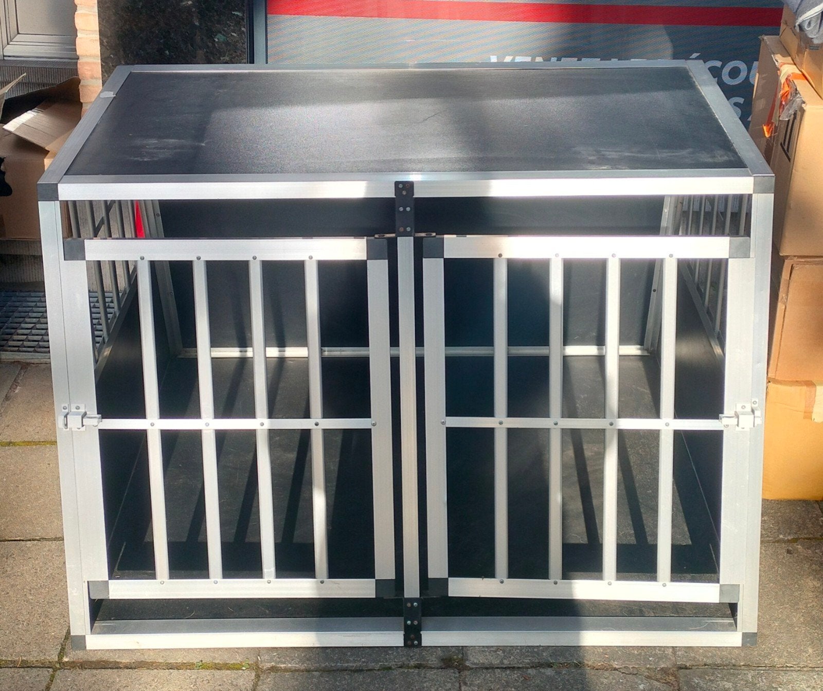 Cage de transport pour chien double portes, Enlèvement, Utilisé