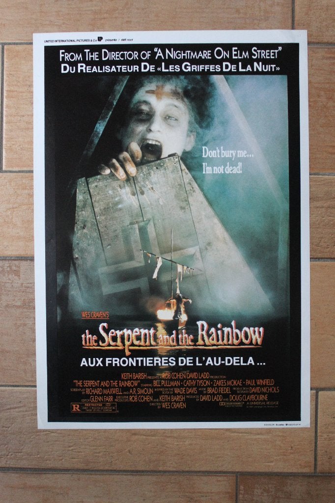 filmaffiche The Serpent And The Rainbow 1988 filmposter, Rechthoekig Staand, Ophalen of Verzenden, Zo goed als nieuw, A1 t/m A3
