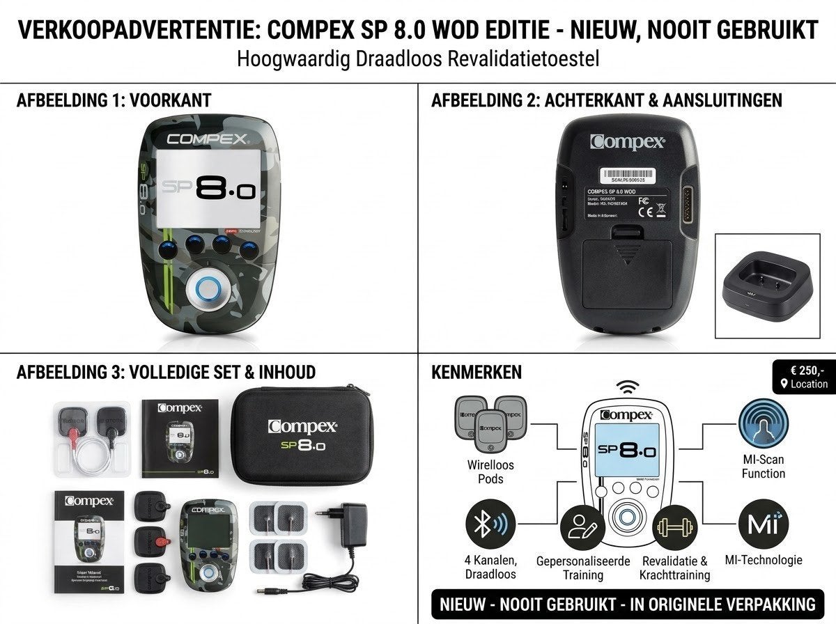 Compex SP 8.0 WOD Edition – Draadloos Revalidatietoestel & S, Ophalen of Verzenden, Nieuw