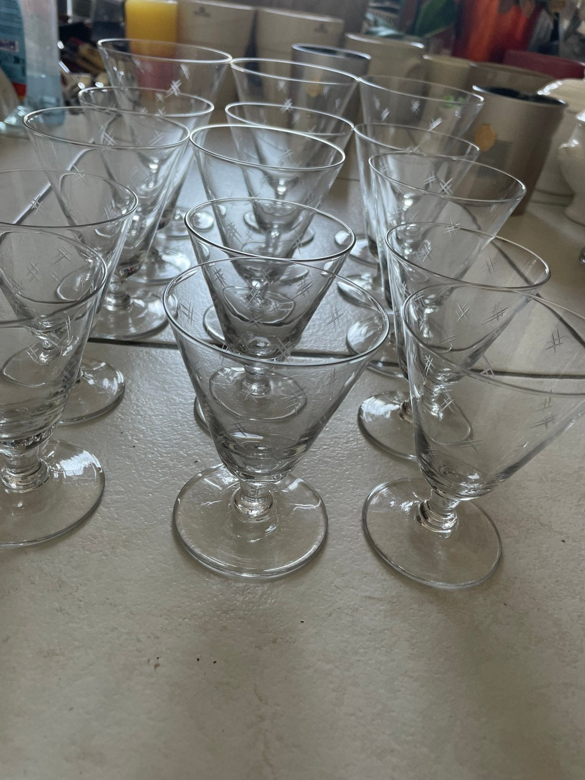 Cristal art déco 15 pièces 3 hauteurs, Enlèvement ou Envoi, Comme neuf