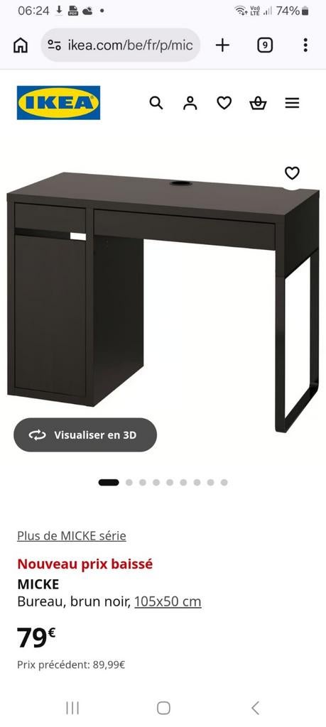 Bureau déjà utilisé comme neuf sur Waterloo, Maison & Meubles, Enlèvement