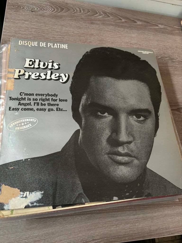 Elvis lp, disque de platine, Franse persing, red label,, Enlèvement ou Envoi, Rock 'n' roll, Utilisé, Housse de protection extérieure